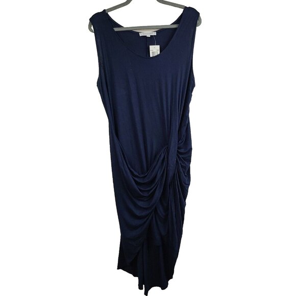The Vanity Room Womens Dress Size 2X Navy Knot Front Hi-Low Sleeveless Jersey - Picture 1 of 9